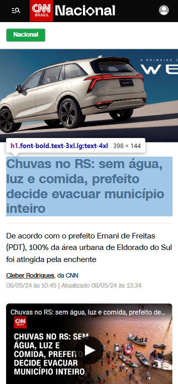 CNN Brasil — Chuvas no RS: sem água, luz e comida, prefeito decide evacuar município inteiro